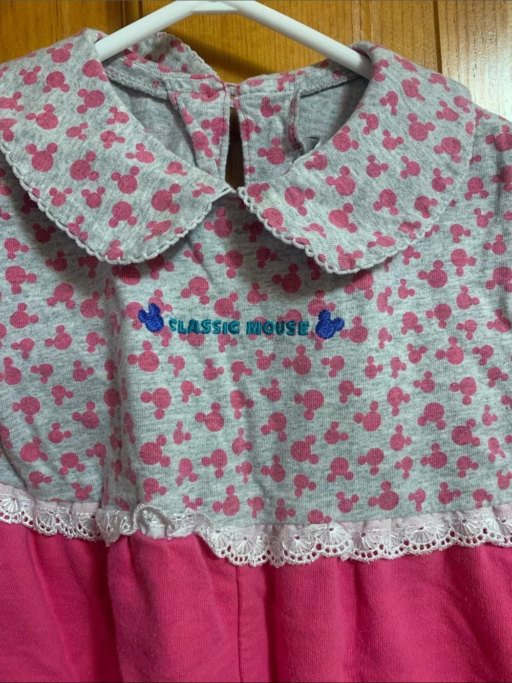 Pink and Gray Baby Mickey & Co. Onesie